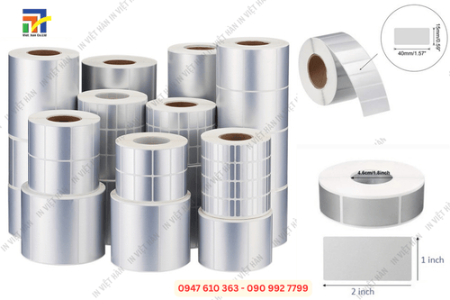 In tem nh&atilde;n decal xi bạc dạng cuộn c&ocirc;ng nghiệp chịu nhiệt tốt