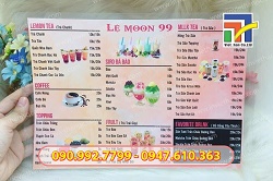 menu 1 tờ ép plastic