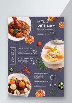 menu tờ rơi